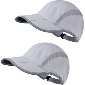 2 Pack Foldable Sports Hat for Men and Women with UPF 50+ Sun Protection Runner Cap Adjustable Washable Hat…