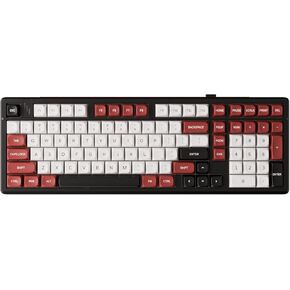GK GAMAKAY TK101 98% Mechanical Keyboard with Number Pad, Hot Swappable, Pre-lubed Linear Switches, Tri-Mode Bluetooth/2.4GHz/USB-C 101 Keys RGB Backlit Gaming Keyboard (Black&Red, Saturn Swicth)