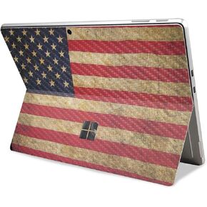 Carbon Fiber Tablet Skin Compatible with Microsoft Surface Pro 11 (2024) - Vintage Flag - Premium 3M Vinyl Protective Wrap Decal Cover - Easy to Apply | Crafted in The USA by MightySkins