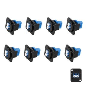 5pcs LC to LC Fiber Panel Mount Adapter LC Duplex Singlemode Fiber Optic Keystone Connector Socket Module, XLR Panel/D-Panel Mount, for Fibre Optic Network LAN Integrated Cablin