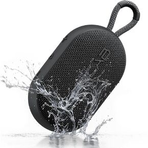 TREBLAB HD-Go - Ultra Portable Hand Held Speaker with Clip, 7W Power with Bass, 16H Playtime, IPX7 Waterproof, Built-in Mic, Compact & Lightweight, USB-C Charging – Small Speaker Bluetooth Wireless