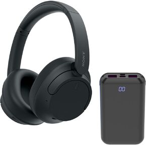 Sony WHCH720N Wireless Over The Ear Noise Canceling Headphones (Black) with Wireless Headphones Accessory Bundle (2 Items)