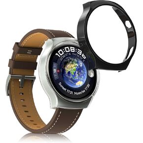 حالات Kwmobile متوافقة مع Huawei Watch 4 Pro - مجموعة من حماة شاشة تعقب اللياقة - شفافة/أسود