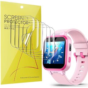 Compatible with Meoonley Kids Smart Watch Screen Protector, Lamshaw Full Coverage TPU Clear Film Compatible with Meoonley Kids Smart Watch (TPU-6 Pack)