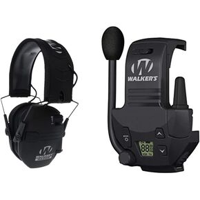 الكعك الإلكترونية النحيف Walker's Razor ، Black Razor Walkie Talkie Handfree Communication حتى 3 أميال ، أسود