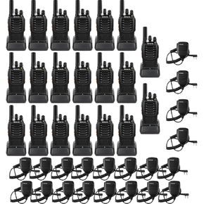 Retevis H-777 Walkie Talkies(20 Pack) Bundle with Speaker Mic(20 Pack) Long Range, Rechargeable Two Way Radios, Hand Free Adults Walkie Talkies with Charging Base