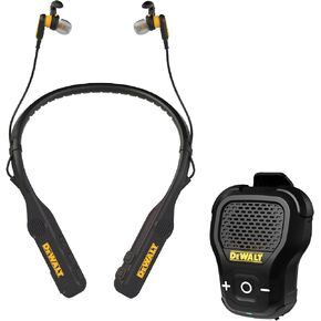 DEWALT Limited Edition Jobsite Audio Bundle – 2-in-1 Neckband Headphones & Clip-On Wearable Bluetooth Speaker (Black - Limited Edition)