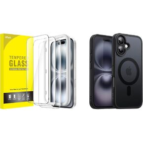 JETech iPhone 16 6.1-Inch Screen Protector and Magnetic Case Bundle