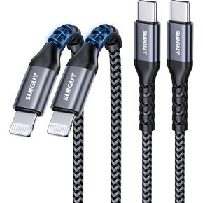 USB-C إلى Cable Cable 2ft ، 2 عبوة [MFI Certified] كبل الشحن السريع iPhone ، سلك USBC iPhone Charger ، متوافق مع iPhone 14 13 12 11 Pro Max Mini XS XR 8 Plus 10 Se iPad 8th