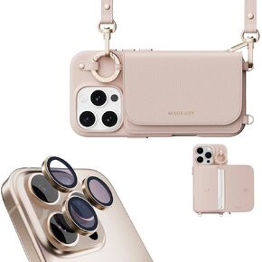 MAGEASY Pouch M Lanyard Case & Lenz Sapphire Lens Protector for iPhone 16 Pro 6.3"