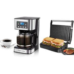 Taylor Swoden 12-Cup Programmable Coffee Maker, Drip Coffee Machine and Panini Press Sandwich Maker, Aigostar 1000W Sandwich Press Grill