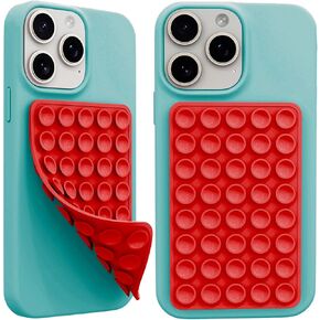 2 Pack Silicone Octo Cup Buddy Sticky Grip Holder for Cellphone, Silicone Suction Cup Phone Case Mount Double Sided, Hands-Free Phone Accessories Strong Grip Holder for Selfie and Video (Red)