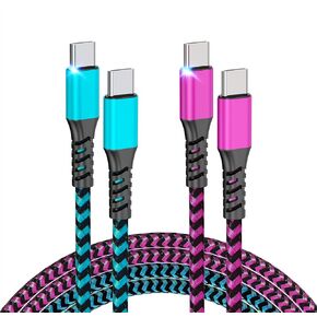 Teeind USB C Cable, [3ft, 2-Pack 60W] PD 3.0 USB C Cable Fast Charging Compatible with iPhone 16/16/15 Plus/16/15 Pro/16/15 Pro, MacBook, iPad, Samsung Galaxy S24/S23, for Home and Daily Use