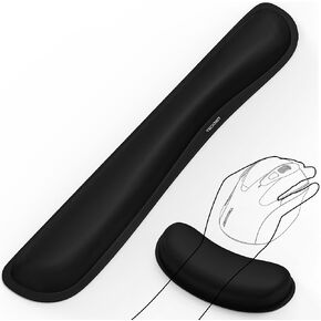 TECKNET Keyboard Wrist Rest, Gel Memory Foam Wrist Rest, Waterproof Wrist Rest Pad, Wrist Rest for Computer Keyboard Support for Typing Pain Relief, Comfort for Office, Gaming, Computer, Black