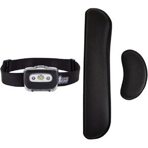 مصباح رأس Gorilla Grip LED وراحة معصم رغوة ذاكرة الهلام الحريري للوحة مفاتيح الكمبيوتر ، مصباح الرأس يحتوي على 7 أوضاع قابلة للتعديل من 2 ، ويشمل راحة المعصم مسيرة Mousepad ، سواء باللون الأسود ، حزمة عنصر 2 عنصر
