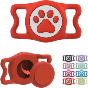 Waterproof Airtag Holder for Dog Collar, Silicone Dog Airtag Holder Full Body Covered Protective for Pet Collar(Pink)
