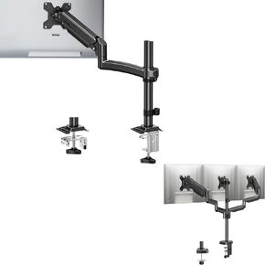 MOUNTUP Triple Monitor Stand Mount+Single Monitor Arm for 13-32inch