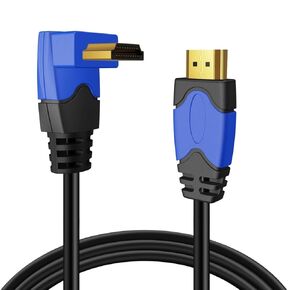 TNP 4K HDMI Cable Right Angle 90 Degree (10FT) - High Speed 18GBPs HDMI Wire Cord Support 4K 60Hz 2K 2160p 1440p 1080p 3D ARC/eARC Ethernet for Video Gaming Xbox One PS4 & 4K Apple TV HDTV Projector