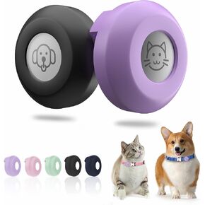 AirTag Holder for Dog Collar, AirTag Collar Case, AirTag Holder for Kids, 2 Pack Anti Lost AirTag Case Holder Cover, Waterproof Lost Locator Case Compatible for Apple AirTag Pet Accessories,Black-Blue