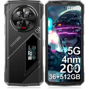 DOOGEE V40 Pro 5G Rugged Smartphone Unlocked with 1.47" Rear Screen,36GB+512GB/TF 2TB Android 14 Rugged Phone,8680 mAh Battery,200MP+32MP,6.78" FHD+ 120Hz IPS Screen,3 Card Slots/Dual Unlock/NFC/WiFi6