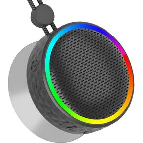 Bluetooth Shower Speaker, Portable Wireless Speaker Suction Cup, Bluetooth Speaker with RGB Lights, 360° HD Sound Sound Support TF Card Shower Radio for Outdoor/Travel/Gifts/Gym (Black)