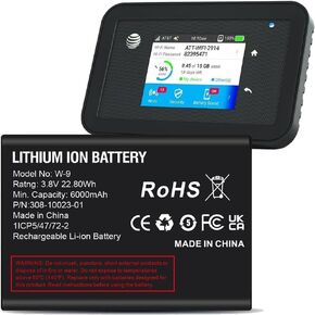 Battery for W-9,[6000mAh] High Capacity Replacement Battery Compatible with AC791L, Netgear AC810, Netgear AC815, AT&T Unite Explore 815S, Verizon Jetpack AC791L