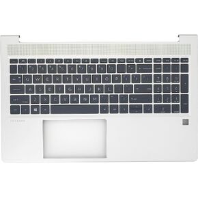 الاستبدال العلوي في العلوي من أجل HP Probook 450 455 G8 Series Top Cover مع مجموعة لوحة المفاتيح الخلفية M78509-001 Silver
