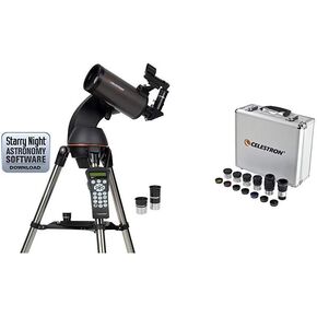 Celestron NexStar 90SLT Mak Computerized Telescope (Black) with Eyepiece and Filter Kit – 14 Piece Telescope Accessory Set
