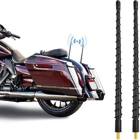 2 Pack 7 Inch Spiral Antenna Compatible with 1998-2024 Harley Davidson Motorcycle Flexible Rubber Antenna Replacement Accessories for FM AM Radio Reception