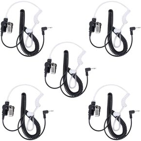 1 Pin 3.5mm Two Way Radio Earpiece Acoustic Tube Listen Only Ham Radio Earpiece Compatible with Retevis RT22P RB19 RB19P B3H B3S Walkie-talkies MIC（5 Pack）