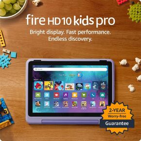 Fire HD 10 Kids Pro Tablet (32GB, Happy Day) Travel Bundle with Sleeve and Headset