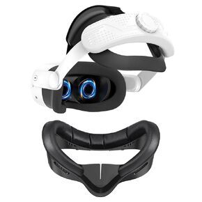 ملحقات واجهة الوجه المتوافقة مع Meta Quest 3S - لوحة غطاء للوجه لـ Oculus Quest 3S - حزام الرأس لـ Meta Quest 3S - VR سماعات الرأس - استبدال لحزام النخبة