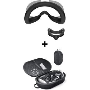 APEXINNO Silicone Face Pad Cover Compatible with Meta Quest 3S Accessories,Large Carrying Case for Meta Quest 3S/Oculus Quest 3/Oculus Quest 2/Quest 3