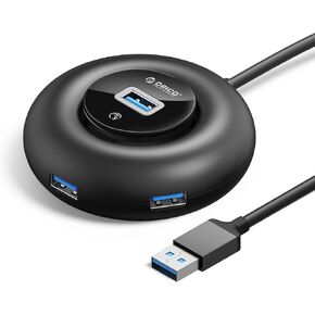 Multi Port USB Splitter, 4 Port USB 3.0 Hub, ORICO USB A Port Data Hub Have RGB Indicators, for Laptop, Computer, Mobile HDD, Flash Drive and Printer, Camera, Key-Borad, Mouse U-Disk etc