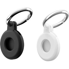 Zcooooool 2pcs Thickened Airtag Case Silicone Protector Cover Skin for Apple Airtags Washable Airtag Holder, Airtag Keychain, Airtag Keyring