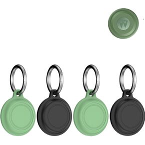 4 Pack Case for Motoral Moto Tag,Soft Protective,Shockproof,BOVUGAC Silicone Case Cover for Moto Tag with Keychain-Black+Green