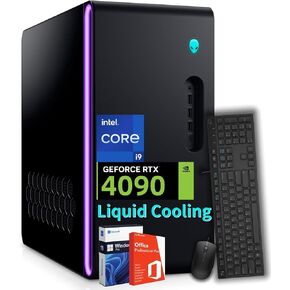 Alienware Aurora R16 Gaming PC Desktop, NVIDIA RTX 4090 24GB (Beats RTX 5080), Intel i9 14900KF, AlienFX Liquid Cooling, 64 GB DDR5, 2 TB SSD, Custom RGB Lights, Windows 11 Pro, Office Pro Lifetime