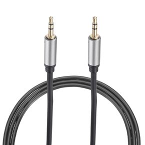 MECCANIXITY 3.5mm Aux Cable, 4.9 ft 3 Pole Nylon Braided Male to Male Audio Wire Cord, Hi-Fi Stereo Sound Audio Cable for Earphones, Smart Phones, Speakers,Silver