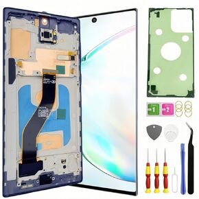 TFT Galaxy Note 10 Screen Replacement for Samsung Galaxy Note 10 LCD Screen Touch Digitizer Display Pantalla with Frame Toolkits N970U NO Fingerprint Black
