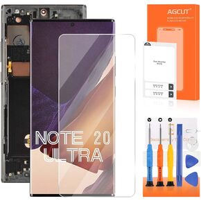 OLED for Samsung Galaxy Note 20 Ultra Screen Replacement for Samsung Note 20 Ultra LCD Display SM-N985 SM-N986U LCD Digitizer Touch Assembly Black with Frame(Support Fingerprint)