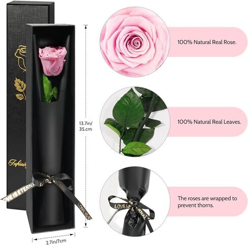 Yamonic الزهور المحفوظة هدايا الورد للنساء أمي، هدايا عيد الأم زهرة الورد للأم، هدايا عيد ميلاد أمي زهرة حقيقية للجدة، زوجة، هدايا صديقة لعيد الميلاد، عيد الحب، الذكرى السنوية (الأحمر) in Kuwait