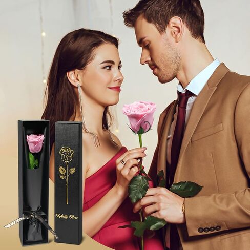 Yamonic الزهور المحفوظة هدايا الورد للنساء أمي، هدايا عيد الأم زهرة الورد للأم، هدايا عيد ميلاد أمي زهرة حقيقية للجدة، زوجة، هدايا صديقة لعيد الميلاد، عيد الحب، الذكرى السنوية (الأحمر) in Kuwait