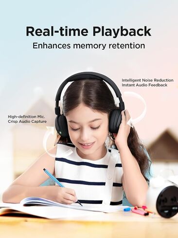 1 Morey Kids Bluetooth Wireless Headphones - HQ20 Sonoflow Mini Over Ear Headones ، حجم آمن ، وقت تشغيل 65 ساعة ، قابلة للطي مريحة ، ميكروفون للاتصال ، Android و iOS متوافق (Pink) in Kuwait