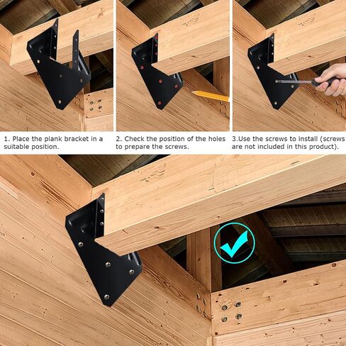 Black Hurricane Tie for Roof Truss Timber Connection Fits 2x4, 2x6 Truss to Rafter Connectors for Hurricane Truss Hangers,Rafter Brackets,Joist Hanger,Hurricane Clips (20PCS) in Saudi Arabia