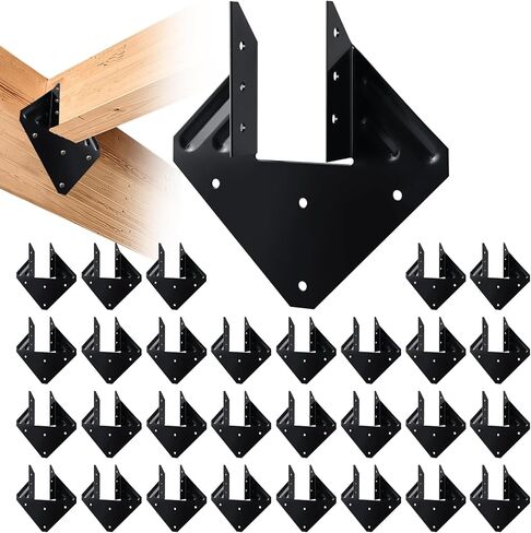 Black Hurricane Tie for Roof Truss Timber Connection Fits 2x4, 2x6 Truss to Rafter Connectors for Hurricane Truss Hangers,Rafter Brackets,Joist Hanger,Hurricane Clips (20PCS) in Kuwait