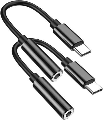 USB Type C to 3.5mm Female Headphone Jack Adapter, 2-Pack USB-C to Aux Audio Dongle Cable Compatible with iPhone 16 15 Pro Max, iPad Pro, Samsung Galaxy S25 S24 S23 S22 S21 S20, Pixel 9 8 7 in Saudi Arabia