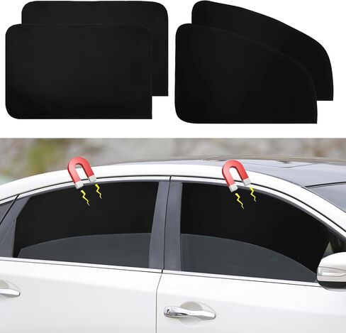 Ovege Car Window Shades Magnetic 2pcs Universal Car Window Screen Mesh Side Window Sun Shade Automotive Window Sunshades for Driver Passenger (Front Seat 2pcs-) in Kuwait