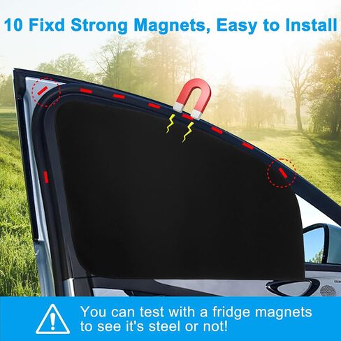 Ovege Car Window Shades Magnetic 2pcs Universal Car Window Screen Mesh Side Window Sun Shade Automotive Window Sunshades for Driver Passenger (Front Seat 2pcs-) in Kuwait
