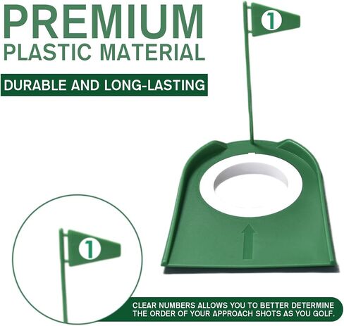 9 Pack Putt Cups with Flags, Mini Golf Game with Golf Ball Retriever, Build Your Own Course at Home, The Office or On The Green, Putt Putt Golf Set for Backyard Indoor Outdoor, Light Green in Saudi Arabia