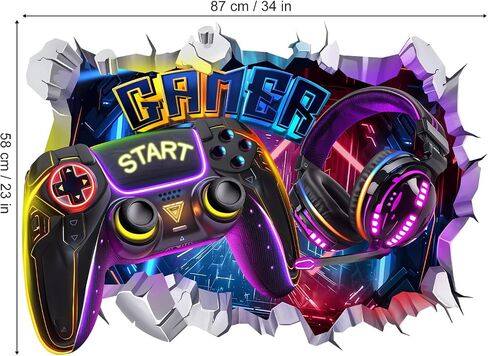 decalmile Gamer Gaming Controller Eat Sleep Game Boys Wall Decals Stickers in Saudi Arabia